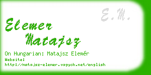 elemer matajsz business card