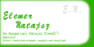 elemer matajsz business card